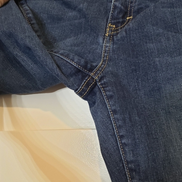 Calvin Klein Flare Stretch Blue Denim Jeans Size 2 X 32 Whiskering Fading - Picture 9 of 14